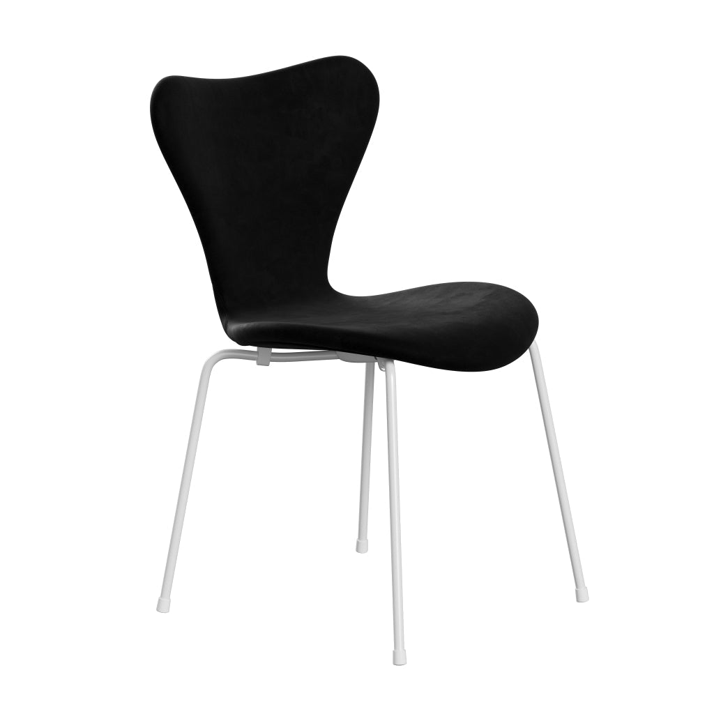 Fritz Hansen 3107 Židle plné čalounění, bílá/Belfast Velvet Night Black