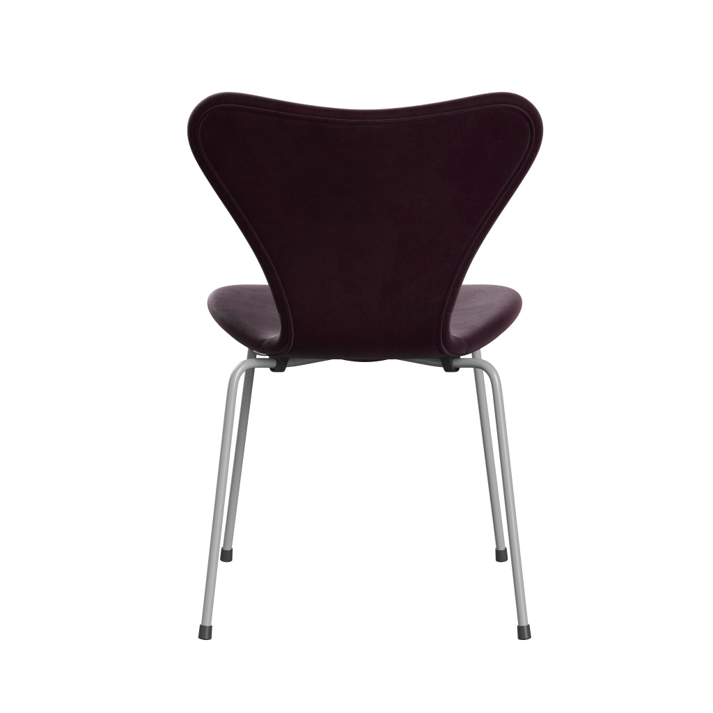 Fritz Hansen 3107 židle plné čalounění, devět šedé/Belfast Velvet Dark Plum