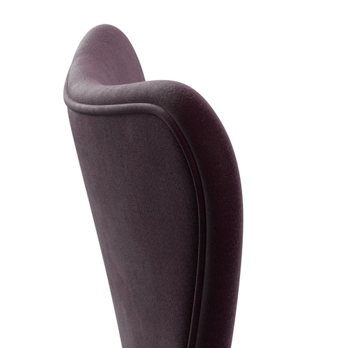 Fritz Hansen 3107 Chair Full Upholstery, White/Belfast Velvet Dark Plum