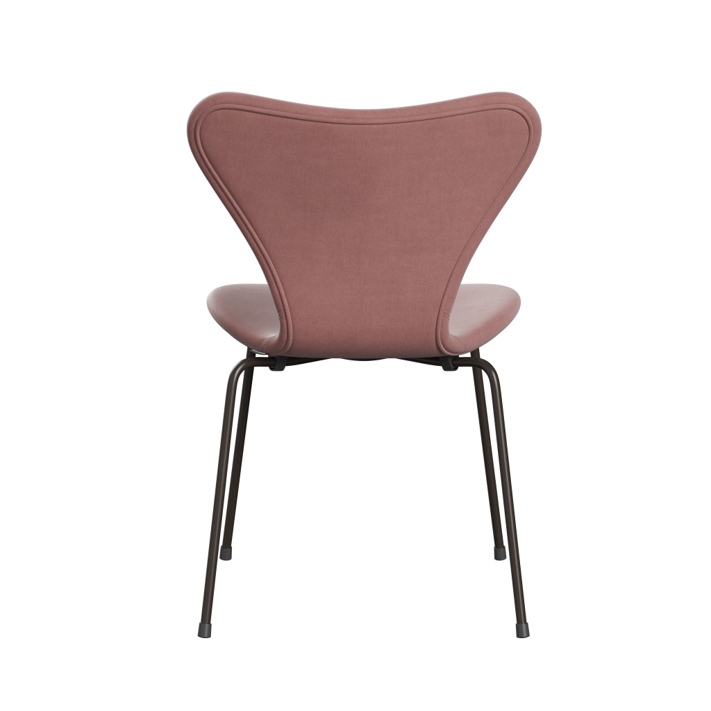 Fritz Hansen 3107 Chair Full Upholstery, Brown Bronze/Belfast Velvet Misty Rose