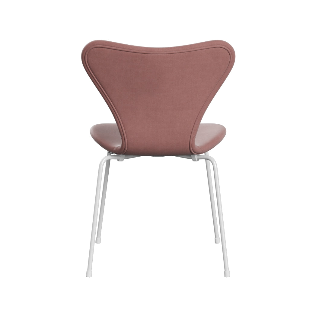 Fritz Hansen 3107 Židle plné čalounění, bílá/Belfast Velvet Misty Rose