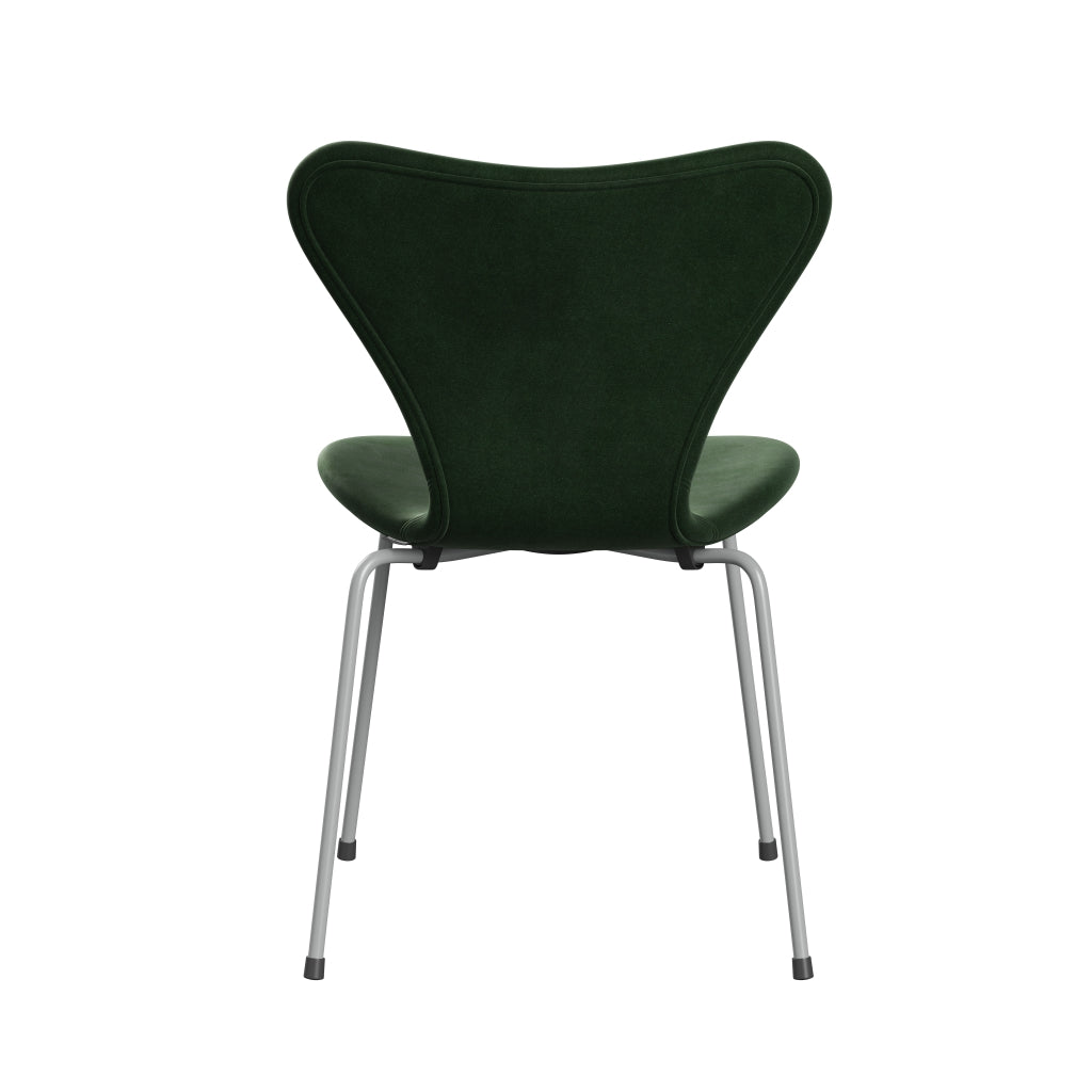 Fritz Hansen 3107 Židle plné čalounění, devět šedý/Belfast Velvet Forest Green