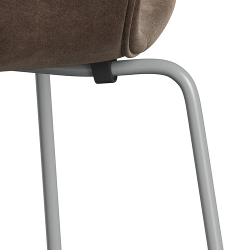 Fritz Hansen 3107 Chair Full Upholstery, Nine Grey/Belfast Velvet Grey Brown