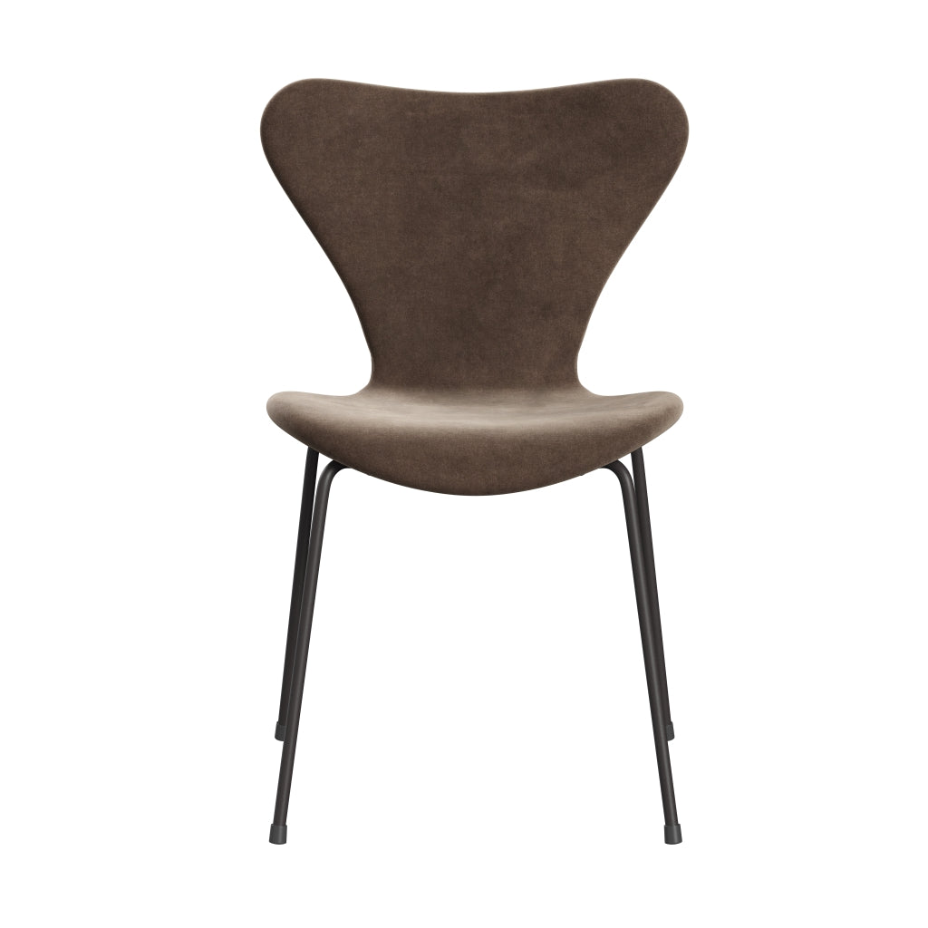 Fritz Hansen 3107 Židle plné čalounění, teplý grafit/Belfast Velvet Grey Brown