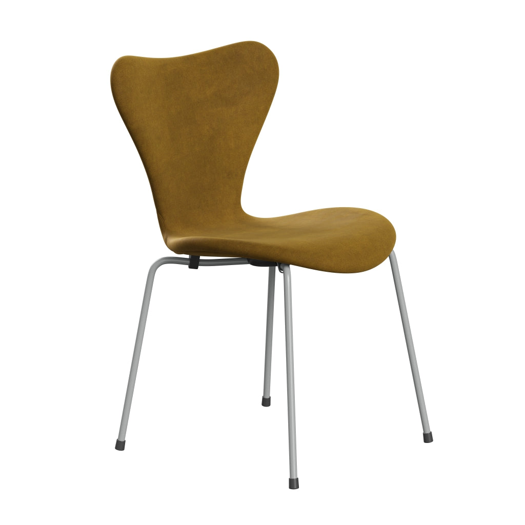 Fritz Hansen 3107 židle plné čalounění, devět šedý/Belfast Velvet Soft Ocher