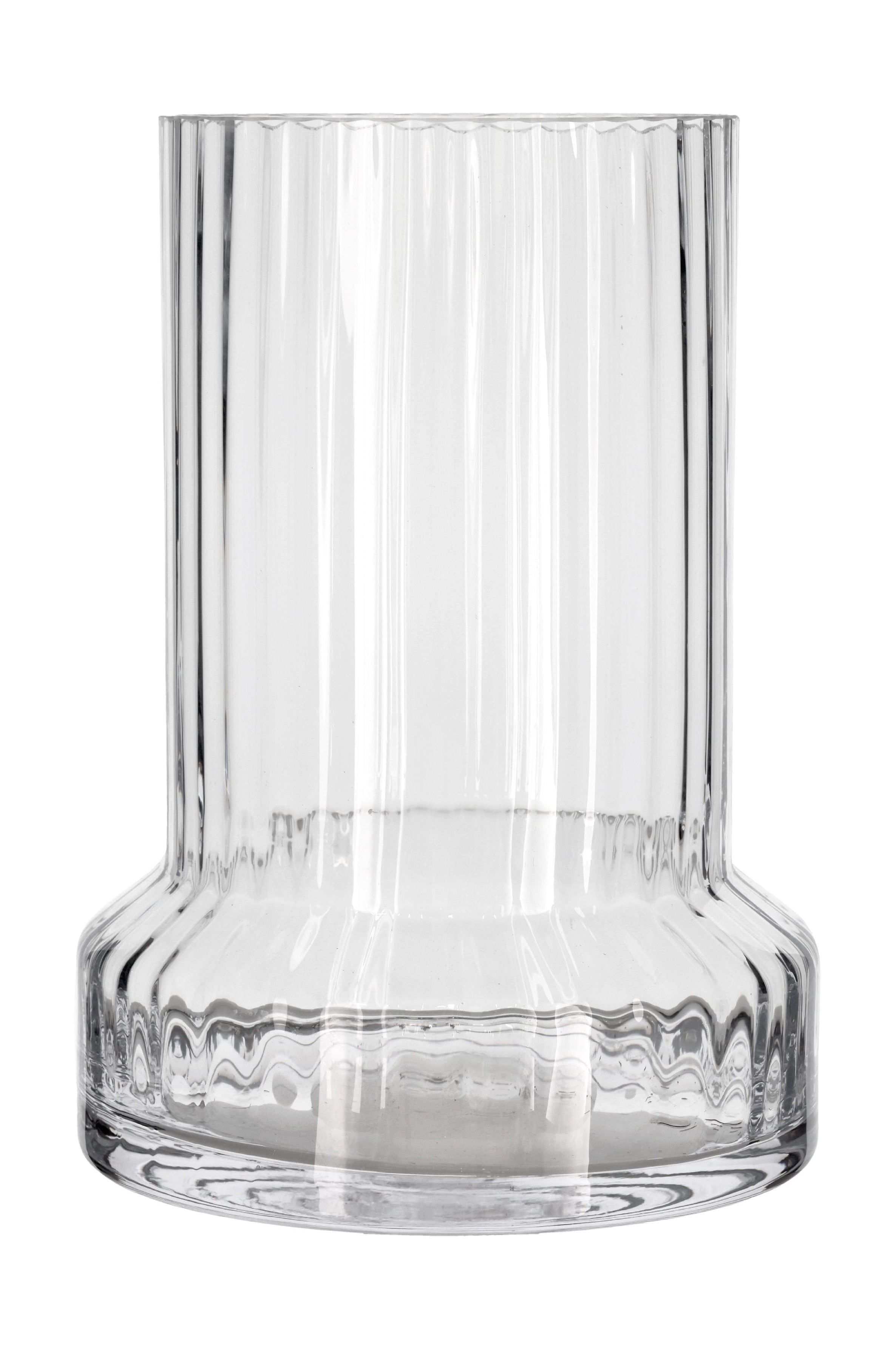 Villa Collection Hvils Ridged Vase ø 21 X 29 Cm, Clear