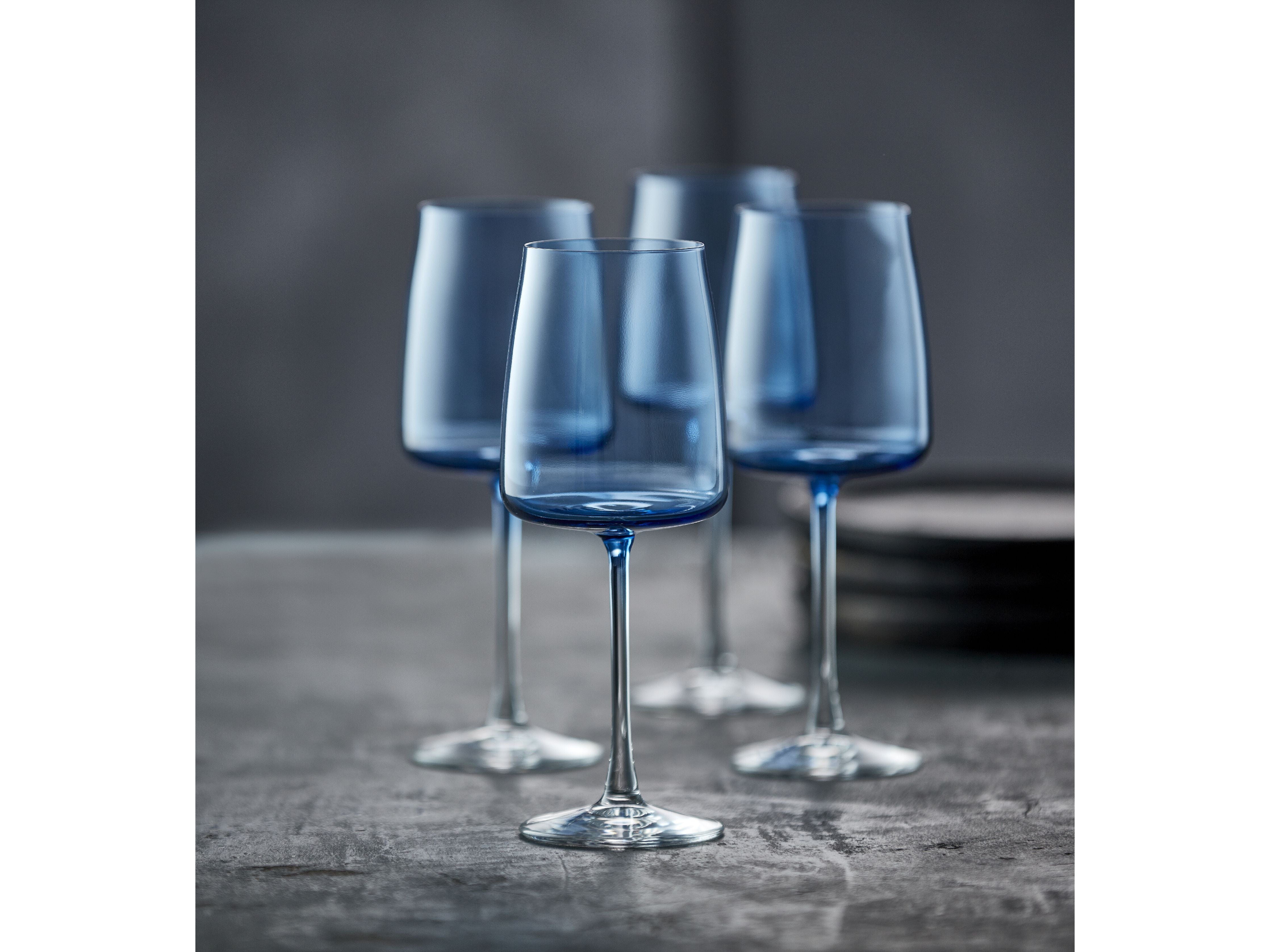 Lyngby Glas Krystal Nulle White Wine Glass 43 Cl 4 Pcs, Blue