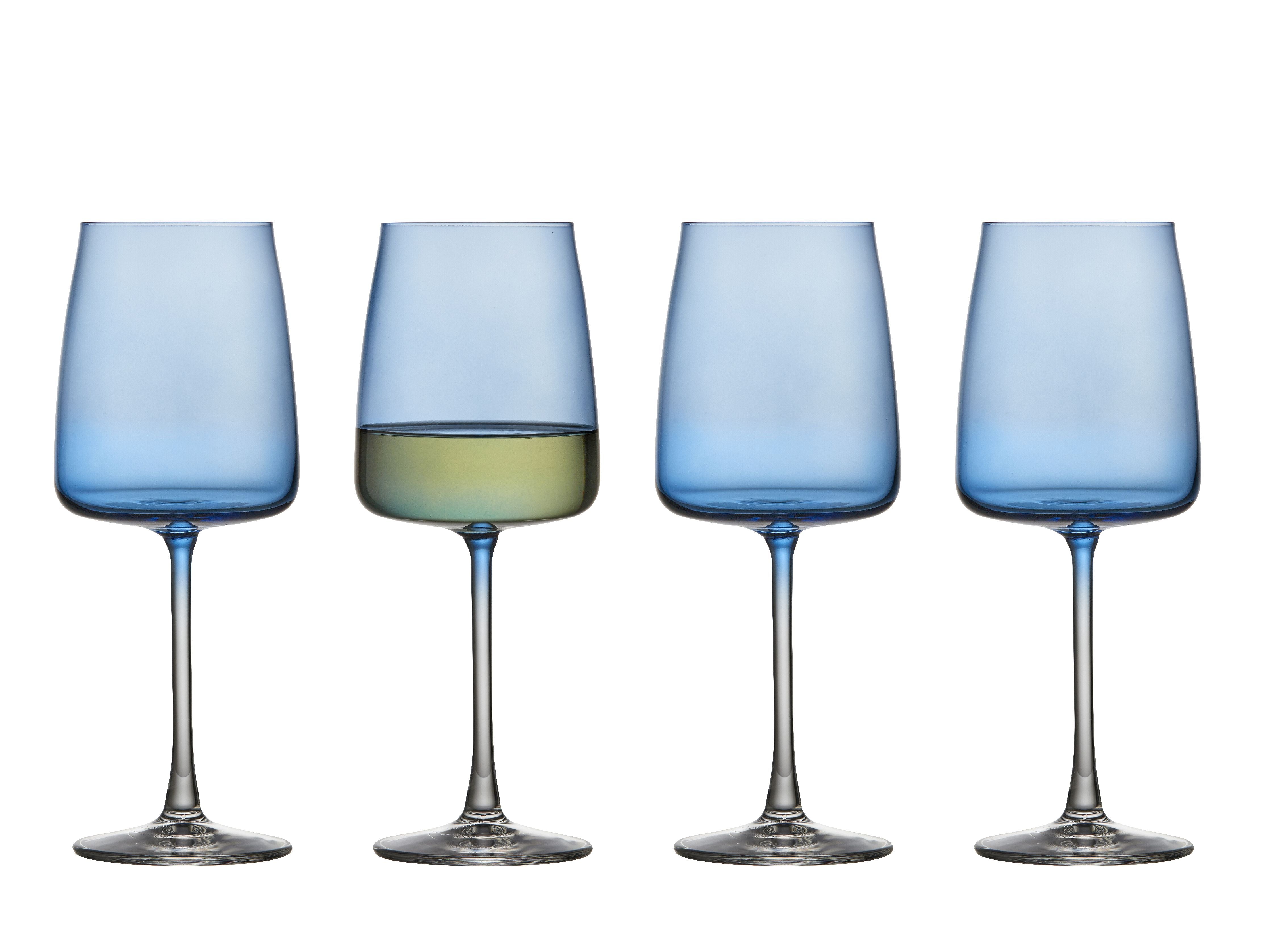 Lyngby Glas Krystal Nulle White Wine Glass 43 Cl 4 Pcs, Blue