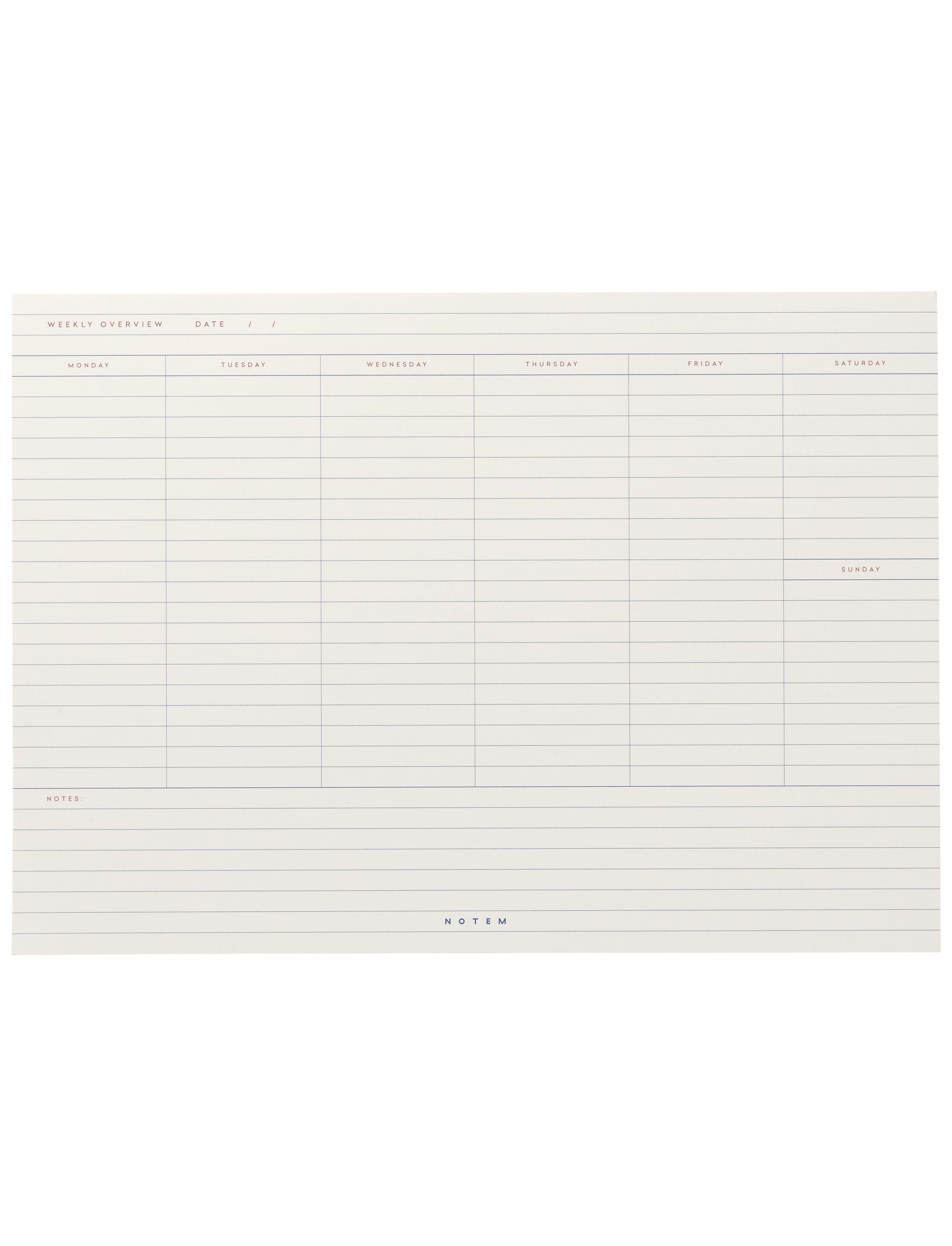 Notem Studio Milo Weekly Planner Notepad