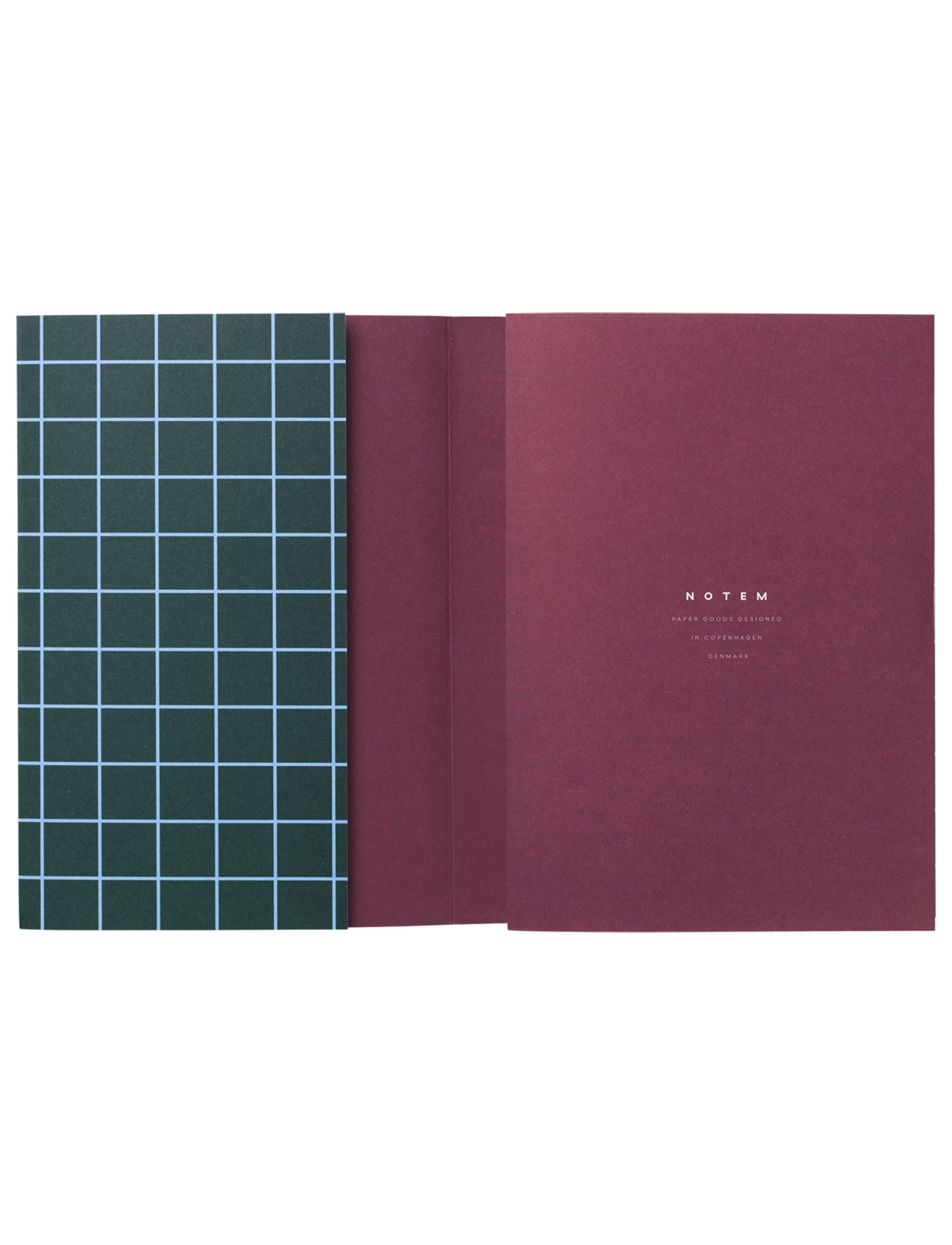 Notem Studio Uma Flat Lay Paper Notebook Small, Dark Green