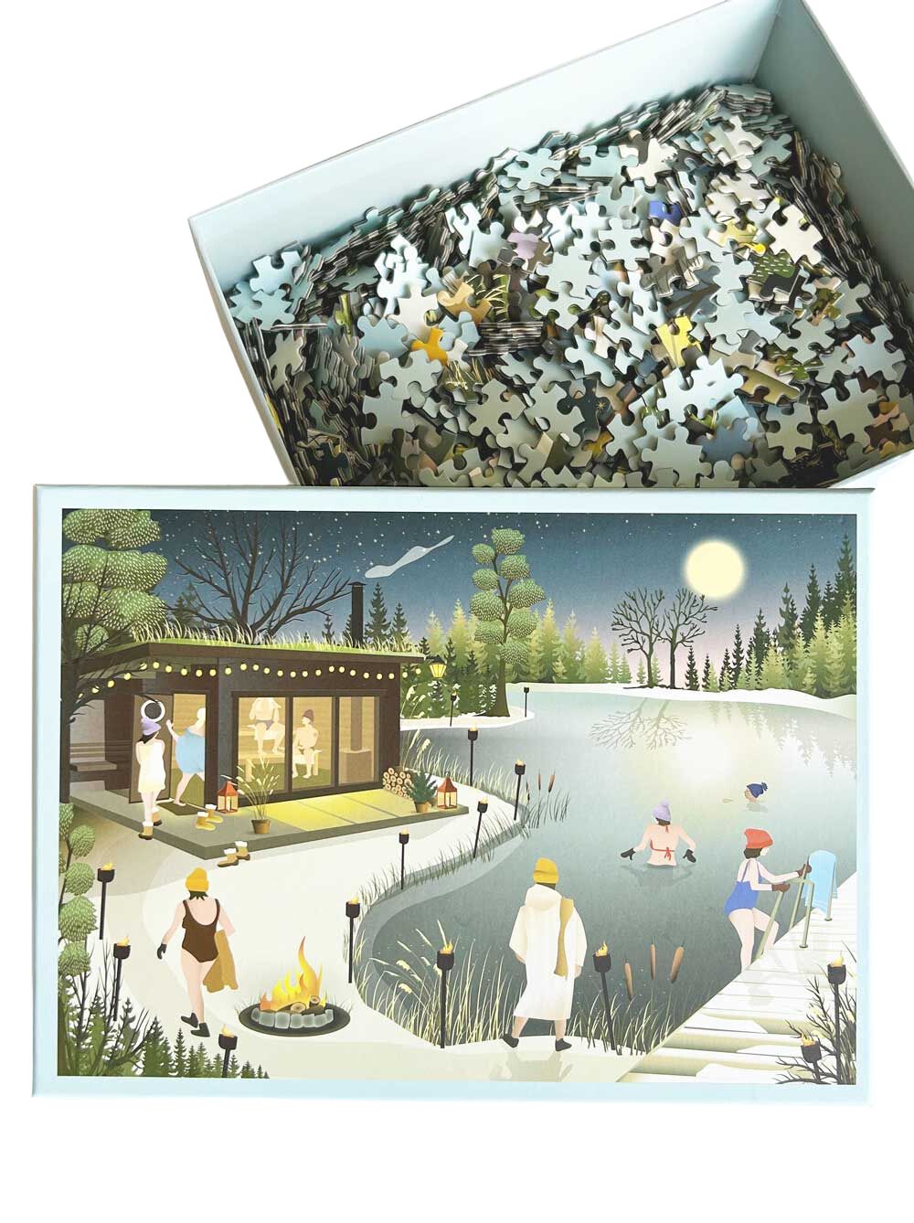 Sauna vissevasse u jezera Puzzle 1000 PCS