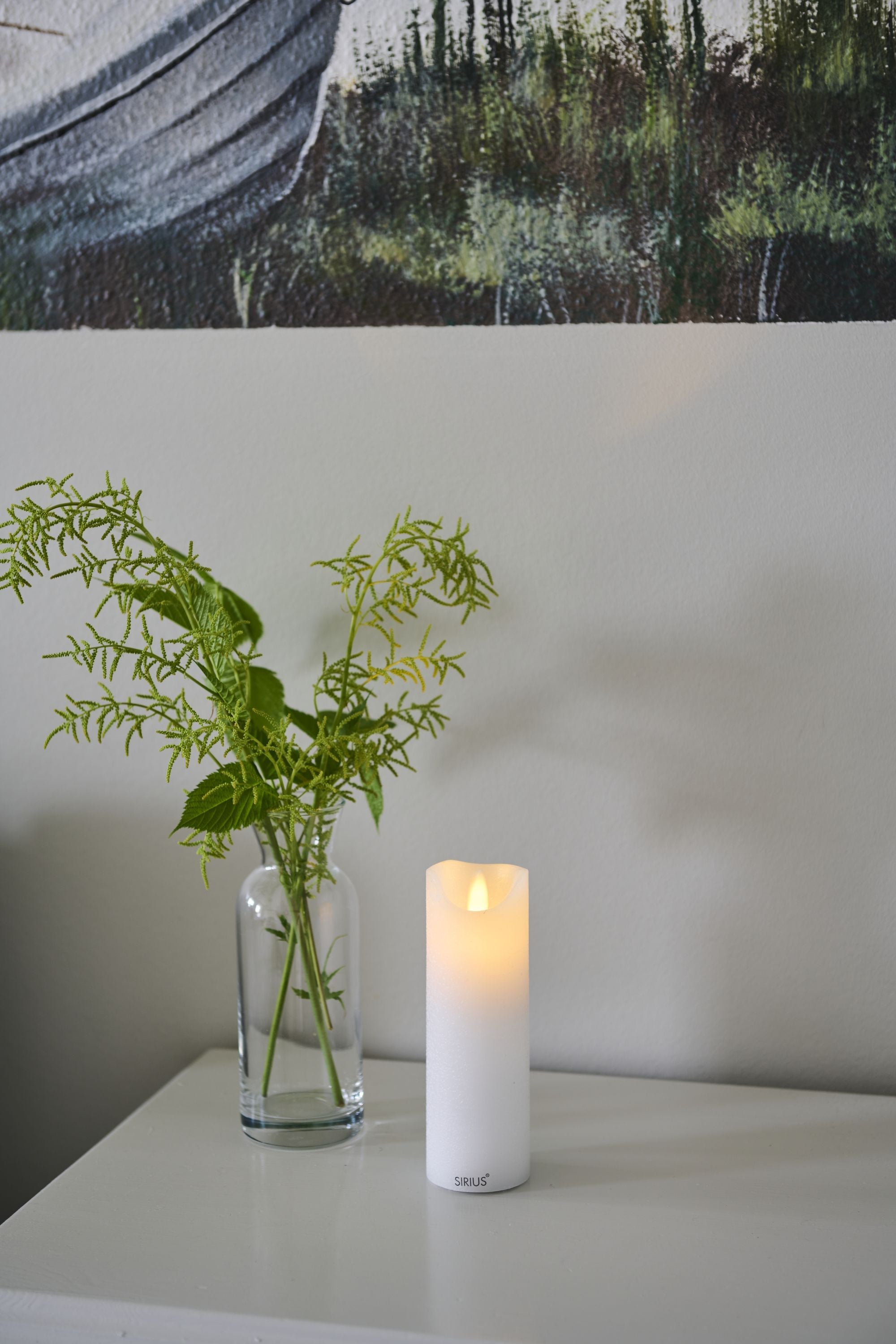 Sirius Sara dobíjecí svíčka bílá, Ø5x H15cm