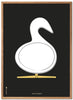 Brainchild Swan Design Skich Poster Frame Made Of Light Wood 50x70 Cm, Black Background