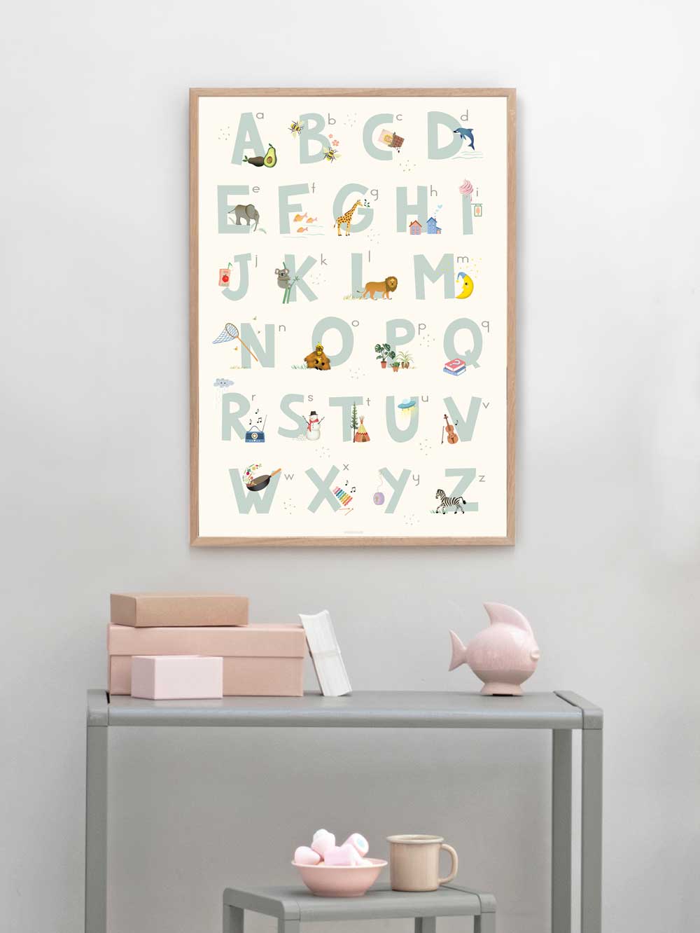 Vissevasse Alphabet Blue English Poster, 30x40 Cm