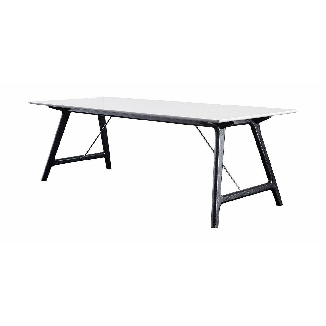 Nábytek Andersen T7 Rozšiřitelný stůl bílý laminát, černý rám, 220 cm