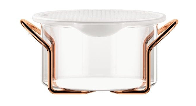 Bodum Hot Pot Set Glass Bowl With Silicone Lid Copper, 1 L
