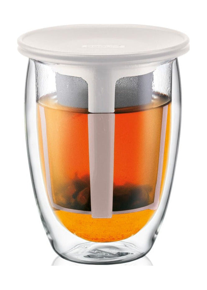 Čaj body pro jednu čajovou sklenici s filtrem s dvojitou zděnou ženou