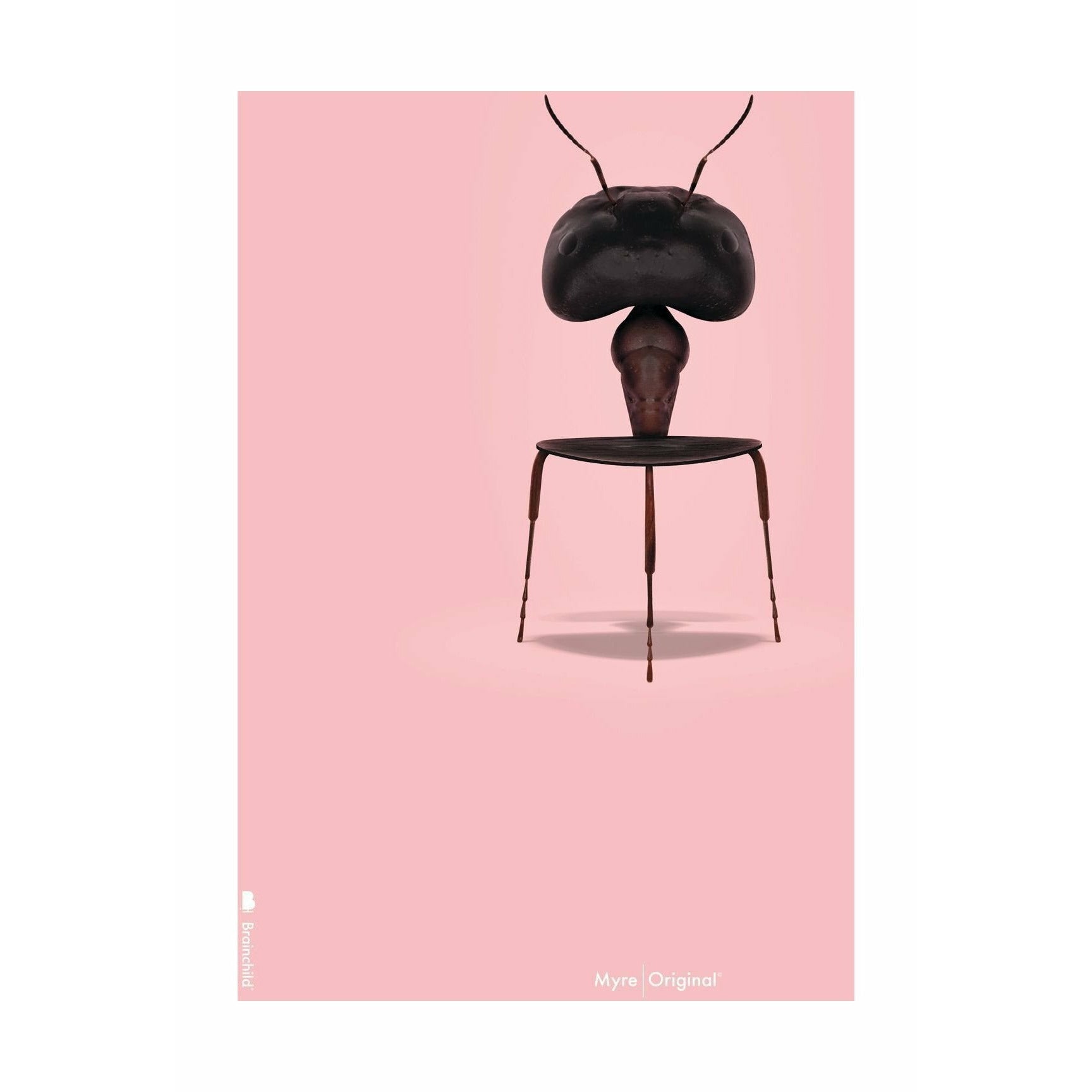 Brainchild Ant Classic plakát bez rámu 70 x100 cm, růžové pozadí