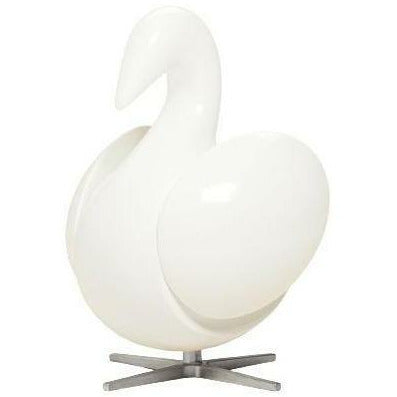 Brainchild Of The Swan Wooden Figure Mahogany White, Steel Base