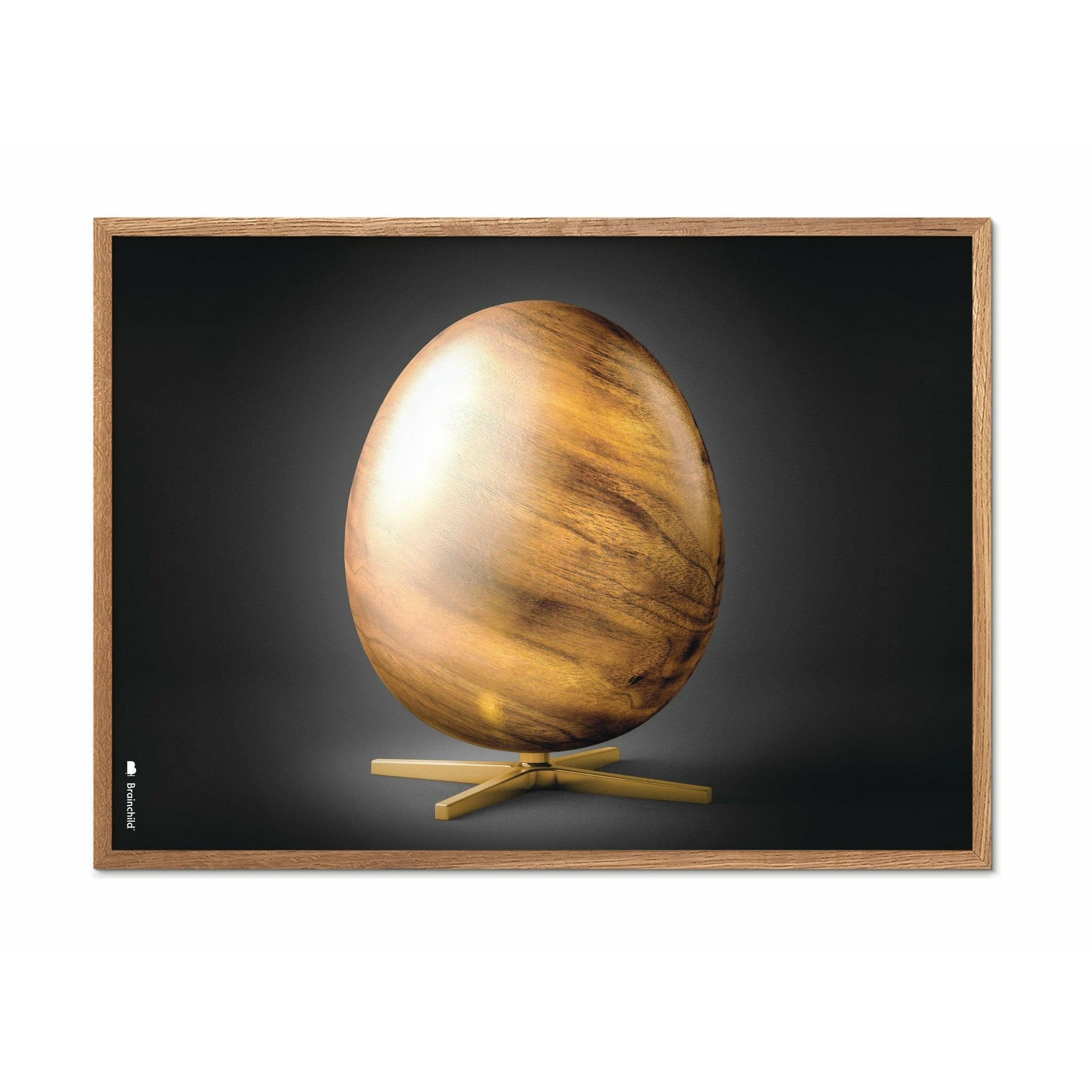 Plakát křížového formátu vajec z mozku, rám vyrobený z lehkého dřeva A5, černé