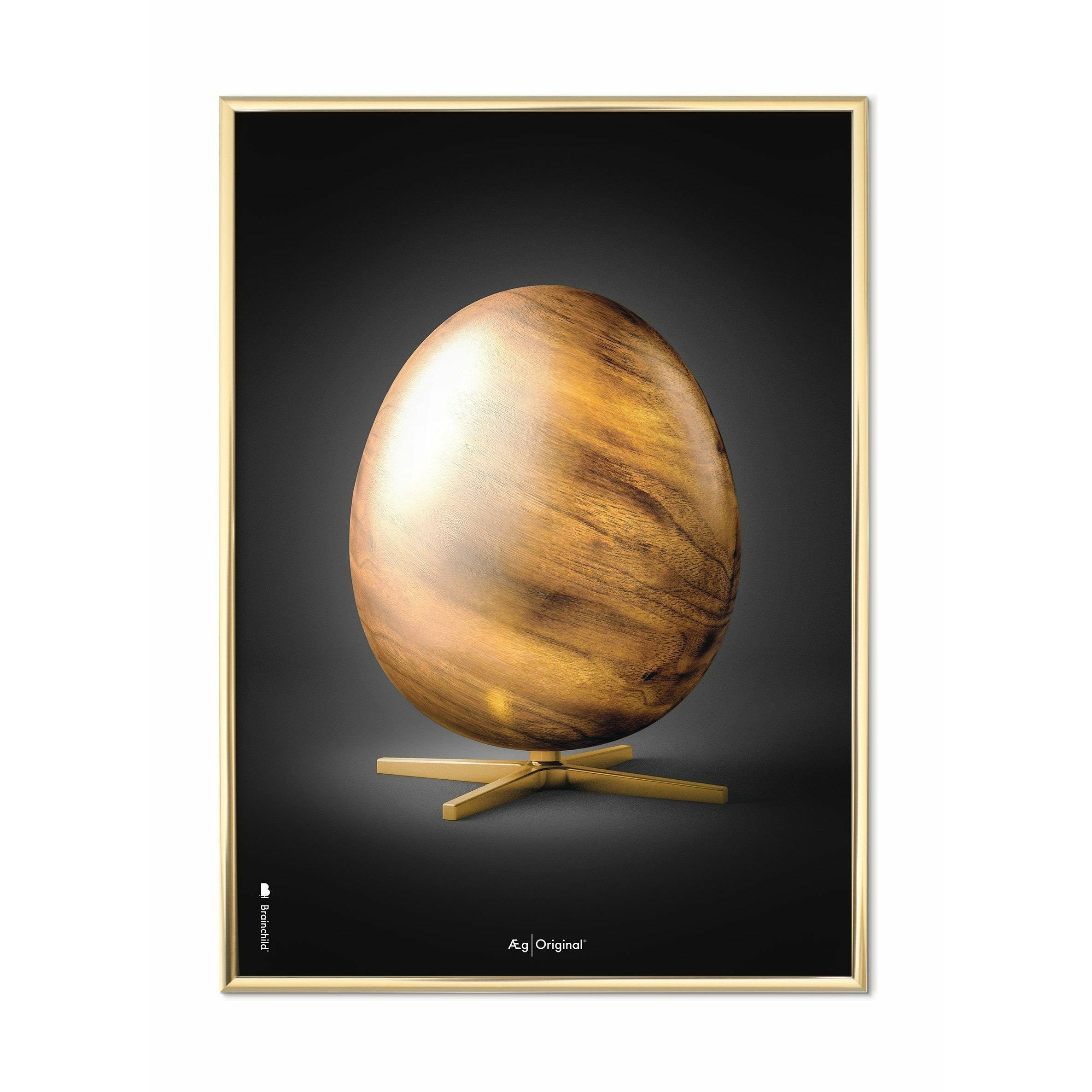 Plakát vejce z vajíčka, mosazný barevný rám A5, černá