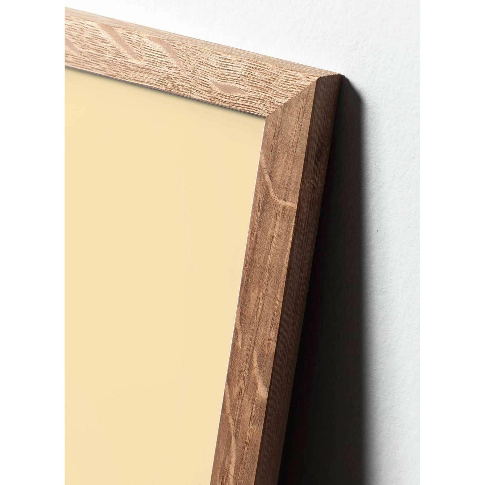 Klasický plakát borovicového kužele mozkového kuželu, rám vyrobený z lehkého dřeva A5, pískově barevné pozadí