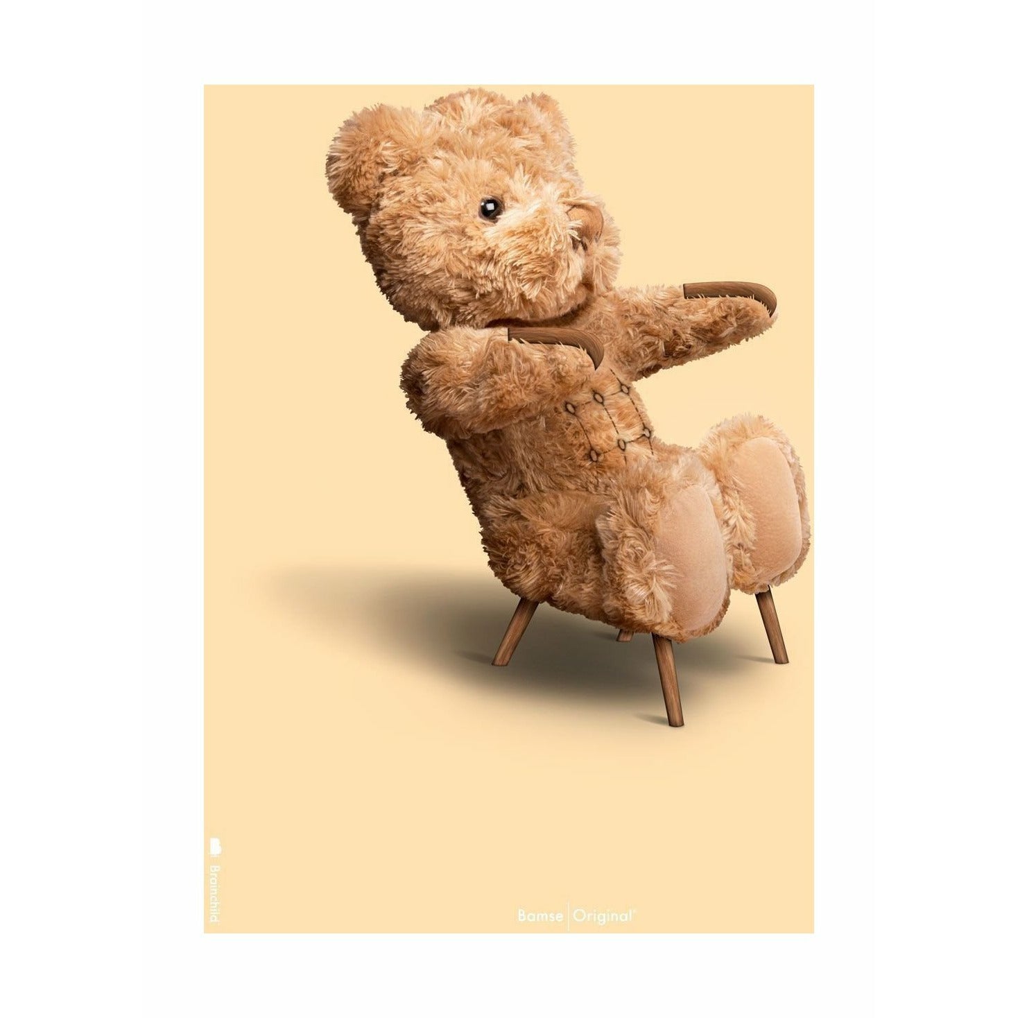 Brainchild Teddy Bear Classic Poster Without Frame 70 X100 Cm, Sand Colored Background