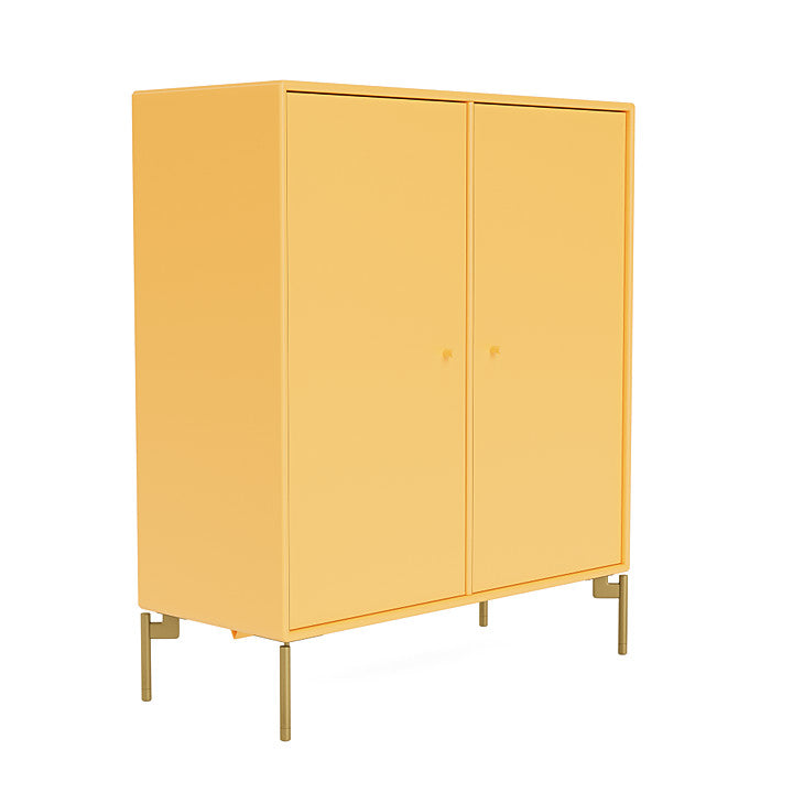 Montana Cover Cabinet With Legs, Acacia/Brass