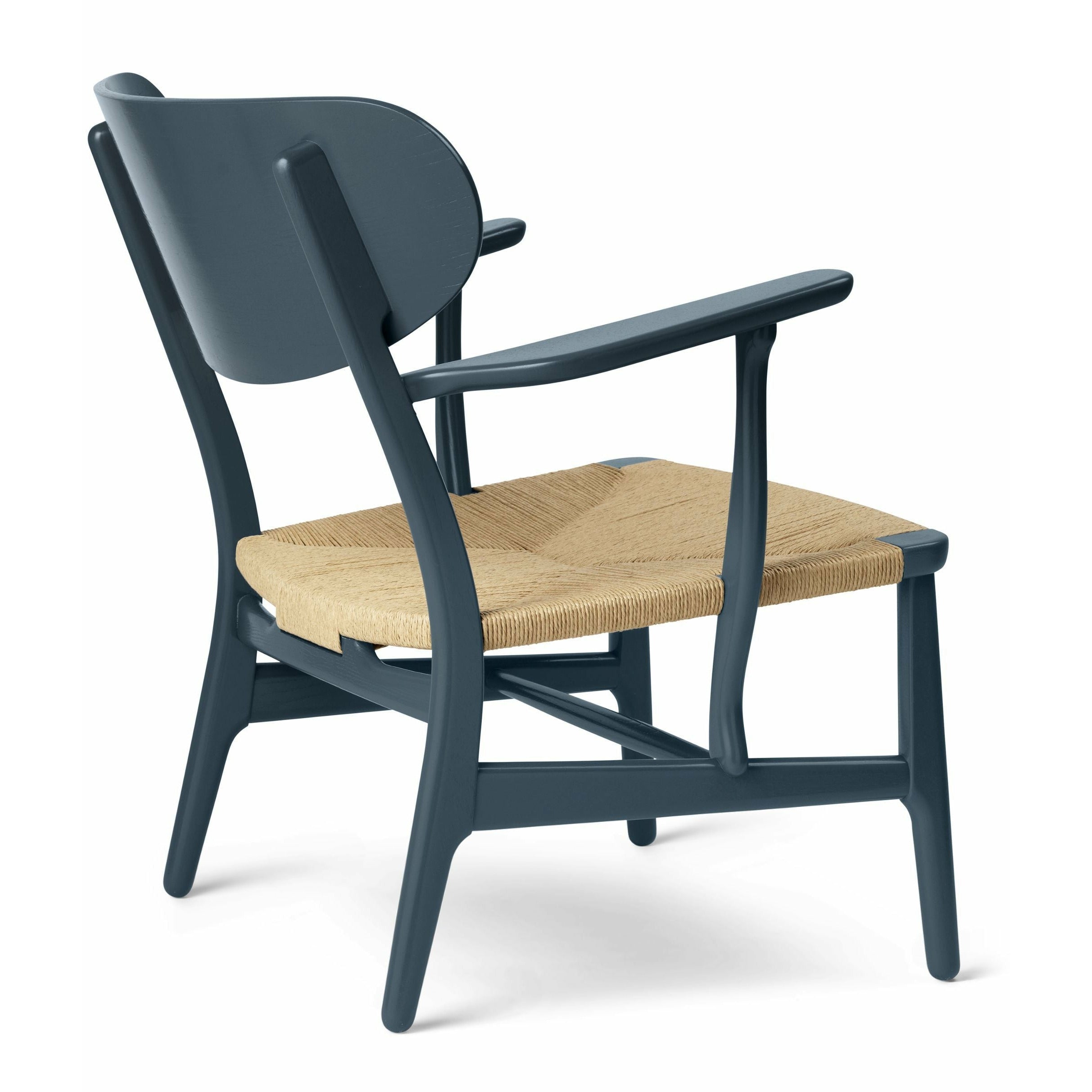 Karla Hansen CH22 Lounge Chair Oak, Blue/přírodní šňůra Severního moře