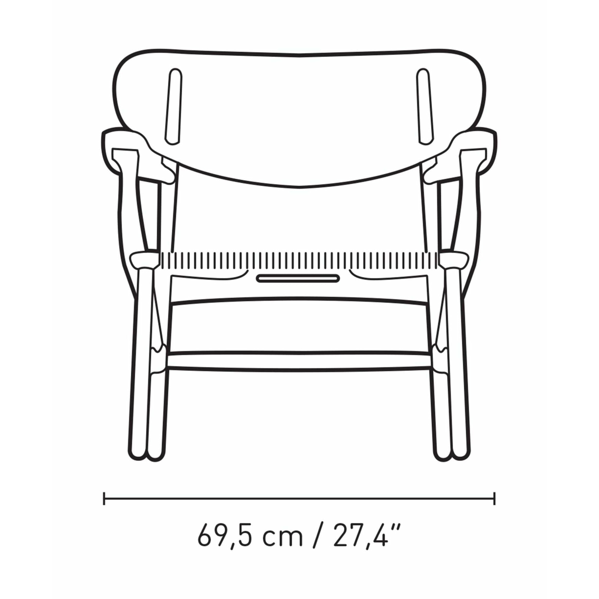 Karla Hansen CH22 Lounge Chair Oak, mořské řasy zelená/přírodní šňůra