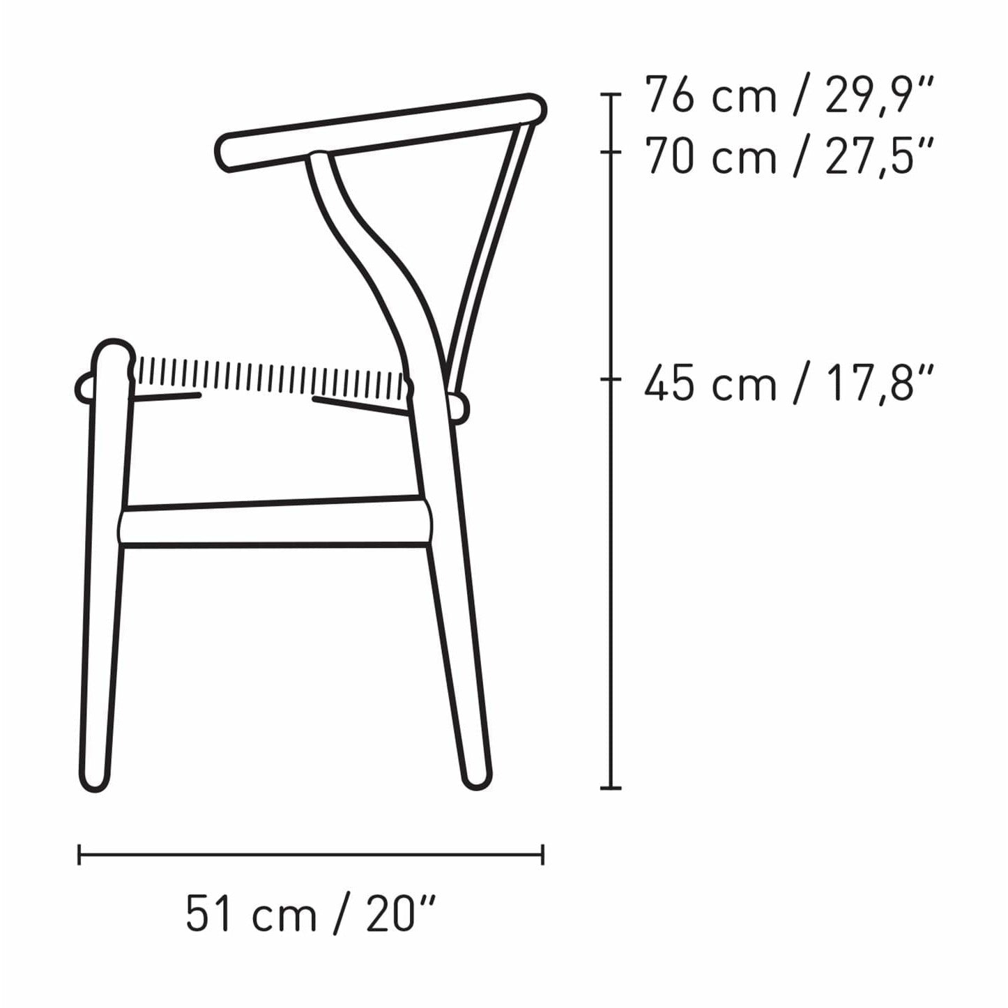 Carl Hansen CH24 židle na židli na dubový kouř, přírodní šňůra