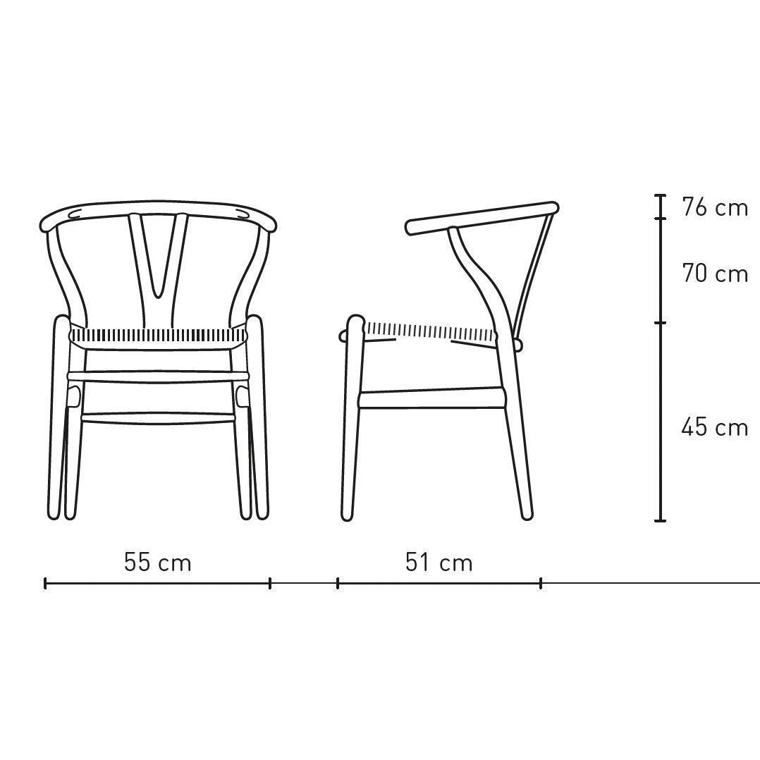 Kord židle Carl Hansen CH24 Y Natural Paper Cord, buk/fialová modrá