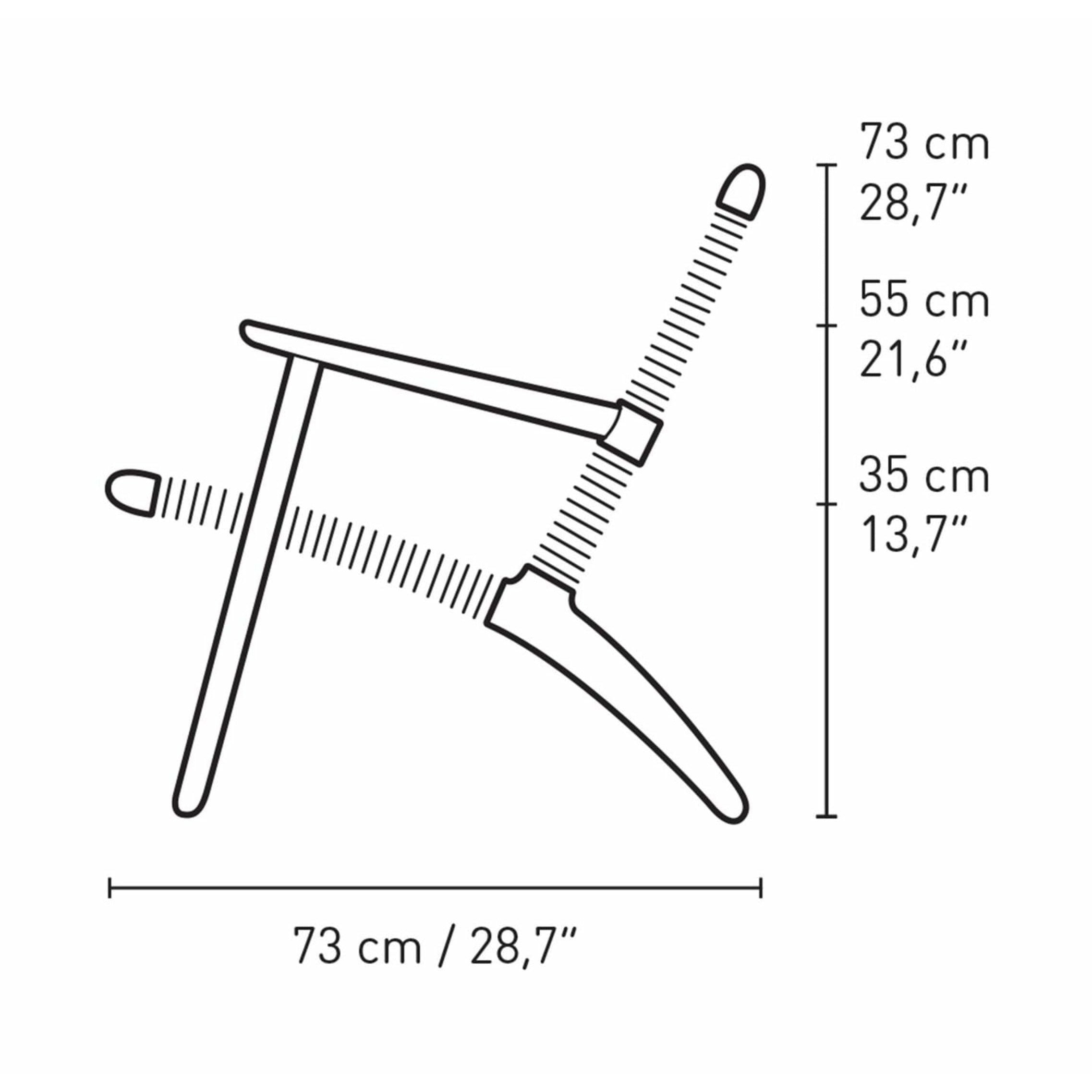 Karla Hansen CH25 Lounge Chair Oak, plesová modrá/přirozená tkaná