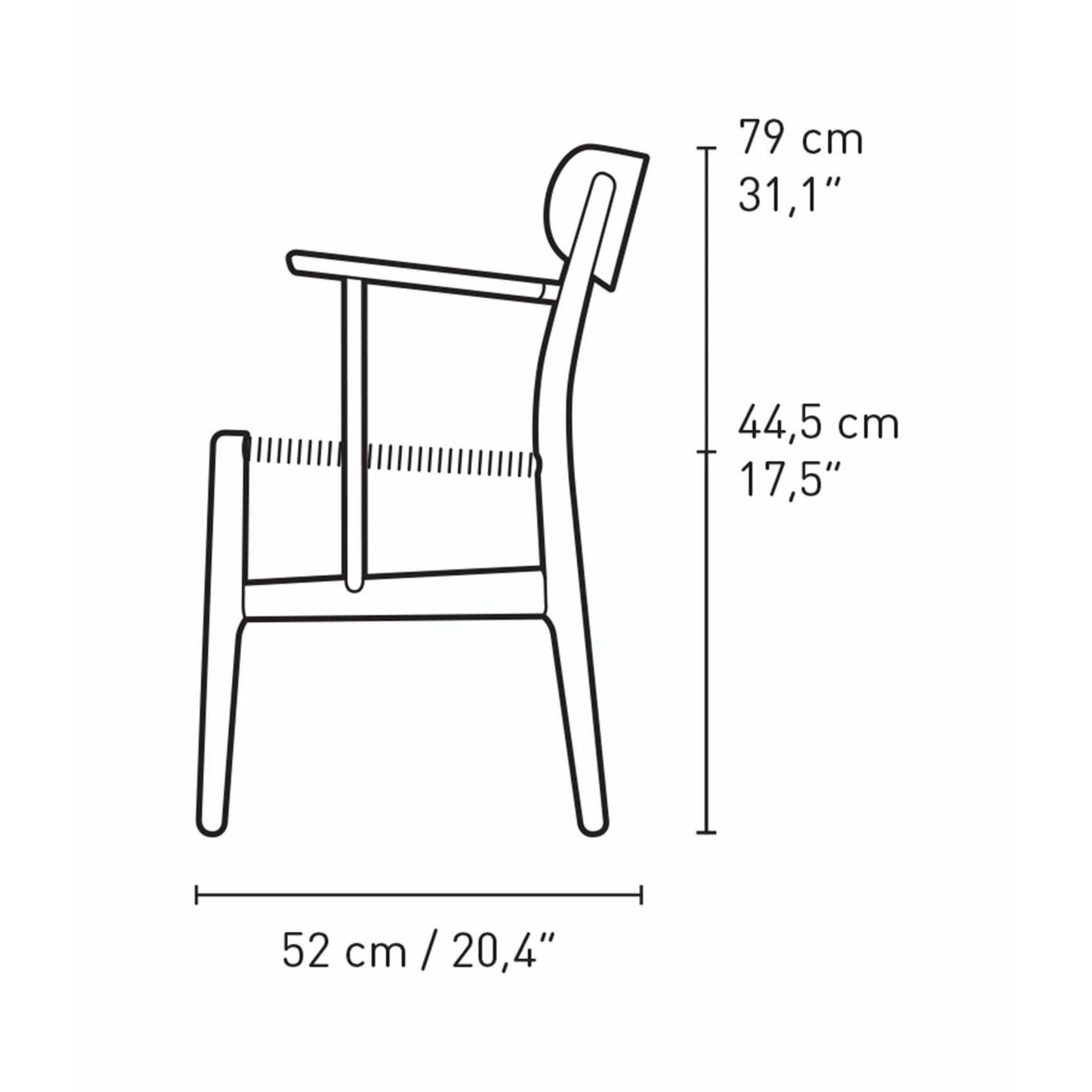 Karla Hansen CH26 židle Oak, plesová modrá/přirozená tkaná