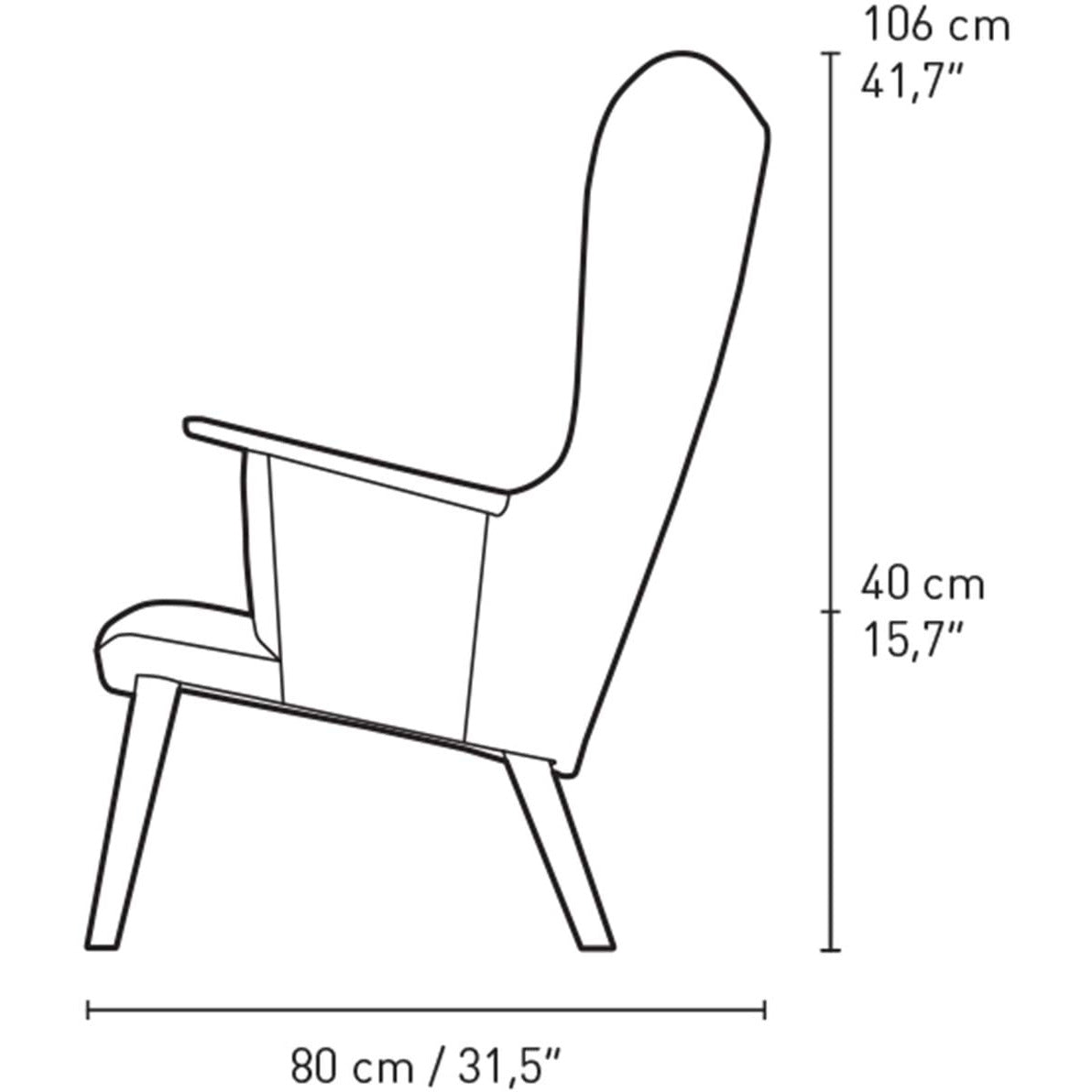 Carl Hansen Ch78 Mama Bear Lounge Chair, Oak Oil/Grey Hallingdal 0130