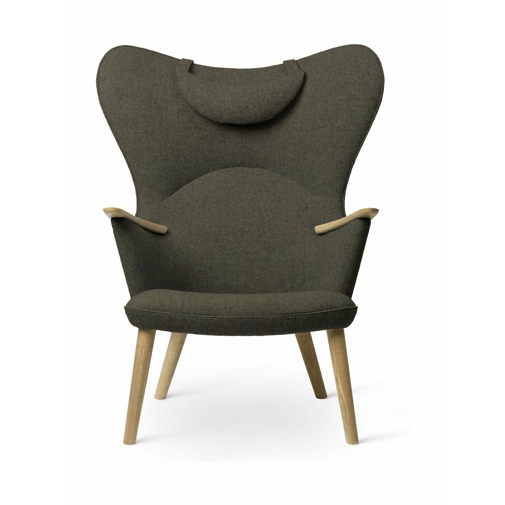 Carl Hansen Ch78 Mama Bear Lounge Chair, Oak Oil/Green Fiord 0961