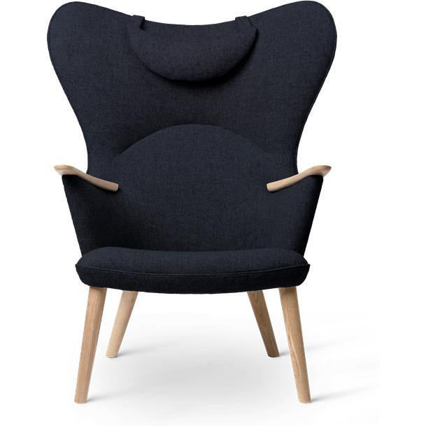 Carl Hansen CH78 Mama Bear Lounge Chair, Oak Soap/Blue Fiord 0782