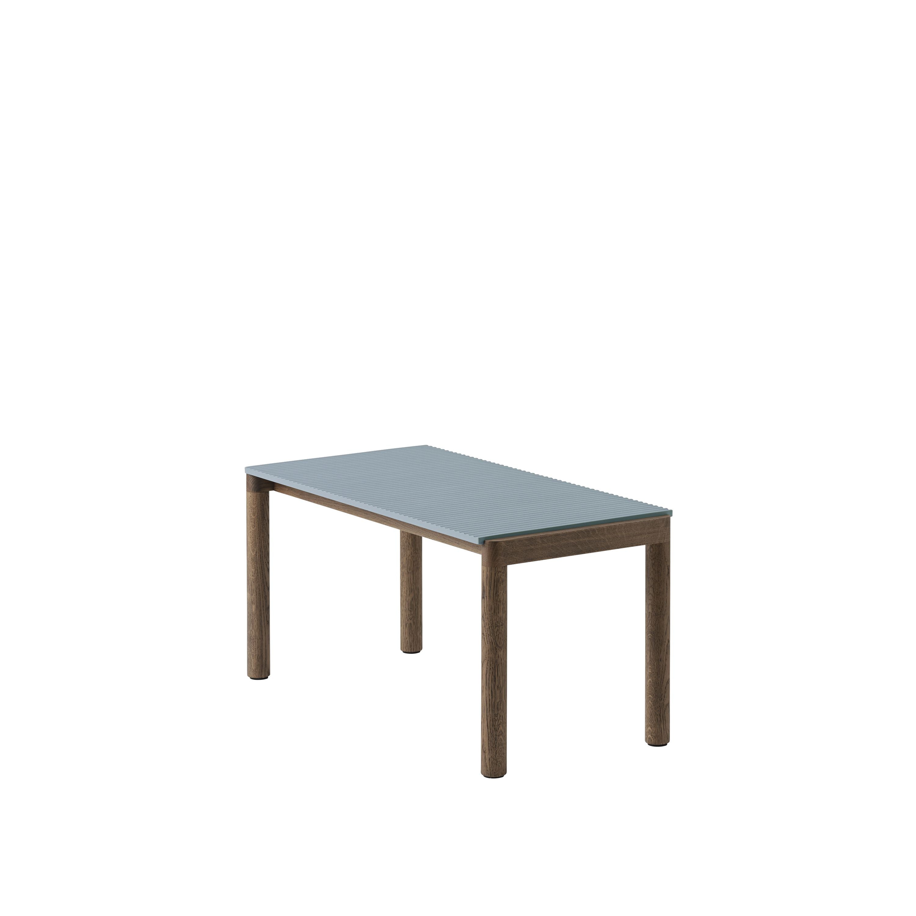 Muuto Couple Coffee Table 1 Wavy Light Blue/Dark Oiled Oak, 40 X 84 X 40 Cm