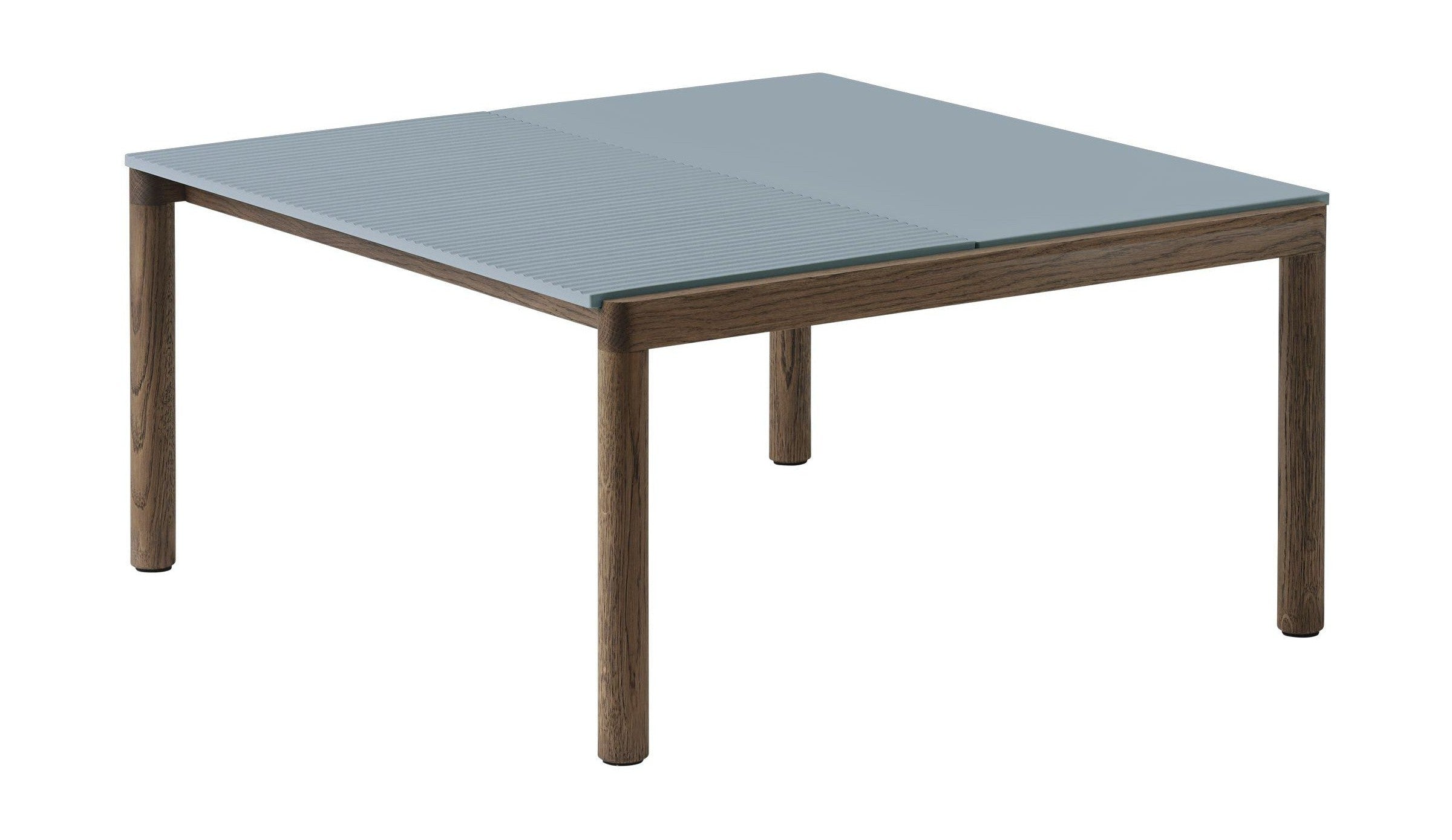 MUUTO Pár Coffee Table 1 Plain 1 Vlnitý světle modrý/tmavě naolejovaný dub, 80 x 84 x 40 cm