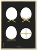 Brainchild The Egg Design Sketches Poster Frame Made Of Brass Colored Metal A5, Black Background