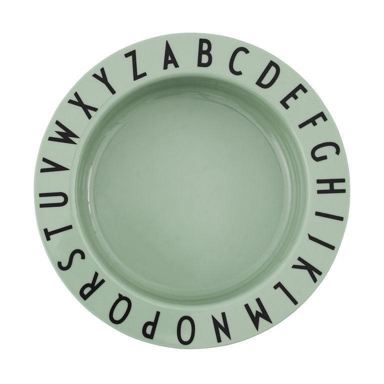 Design Letters Eat & Learn Deep Plate Tritan Green, ABC