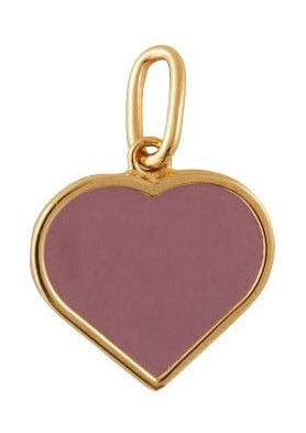 Design Letters Enamel Pendant Big Heart Gold, Dusty Purple