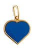 Designové dopisy smaltovaný přívěsek Big Heart Gold, Cobalt Blue