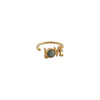 Designové dopisy Great Love Ring 18k Gold Plated, Aquamarine Blue