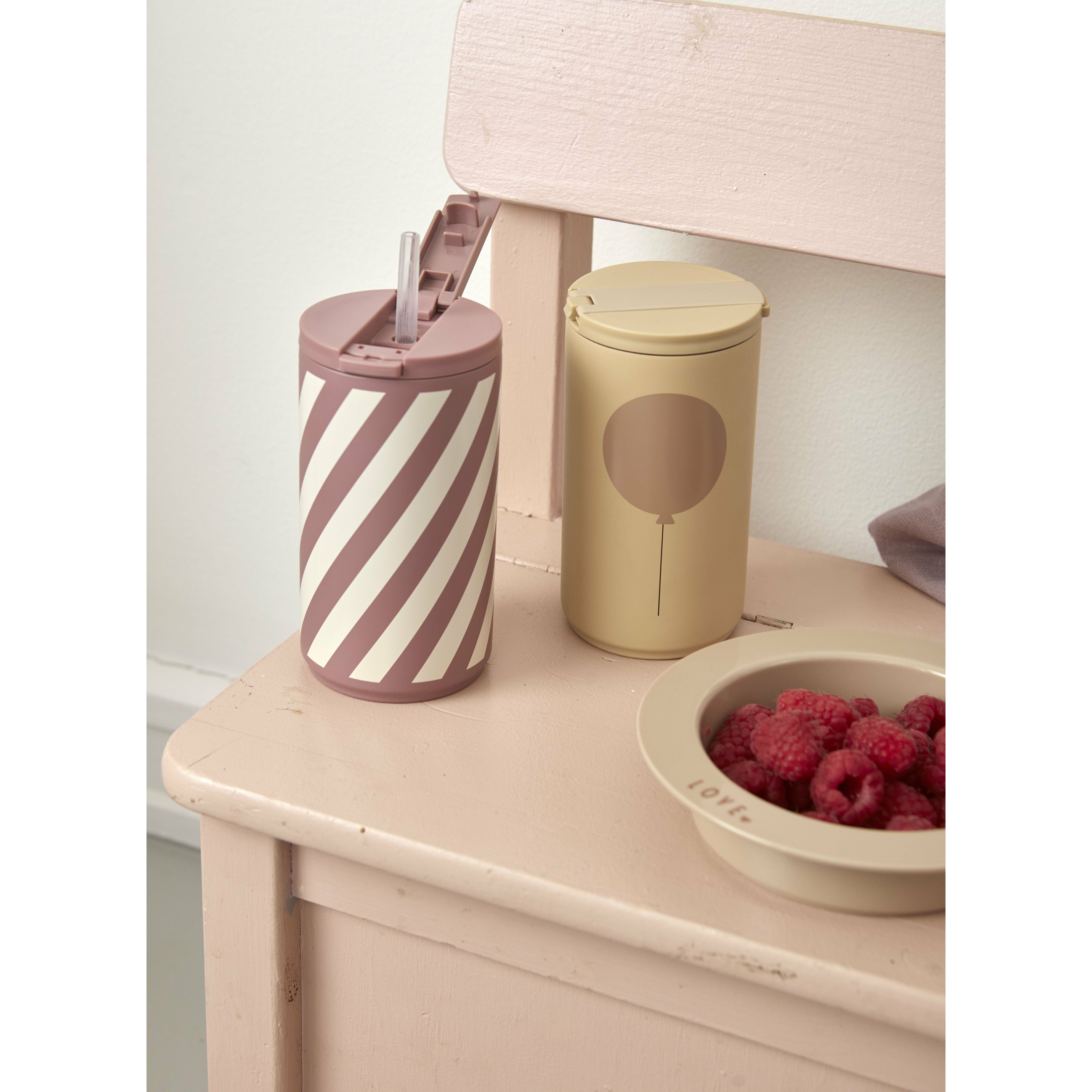 Design Letters Kids Thermal Mug 350 Ml Stripe Ash Rose 4037c, Ash Rose