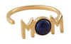 Design Letters Mom Ring 18k Gold Plated, Lapis Lazuli Blue