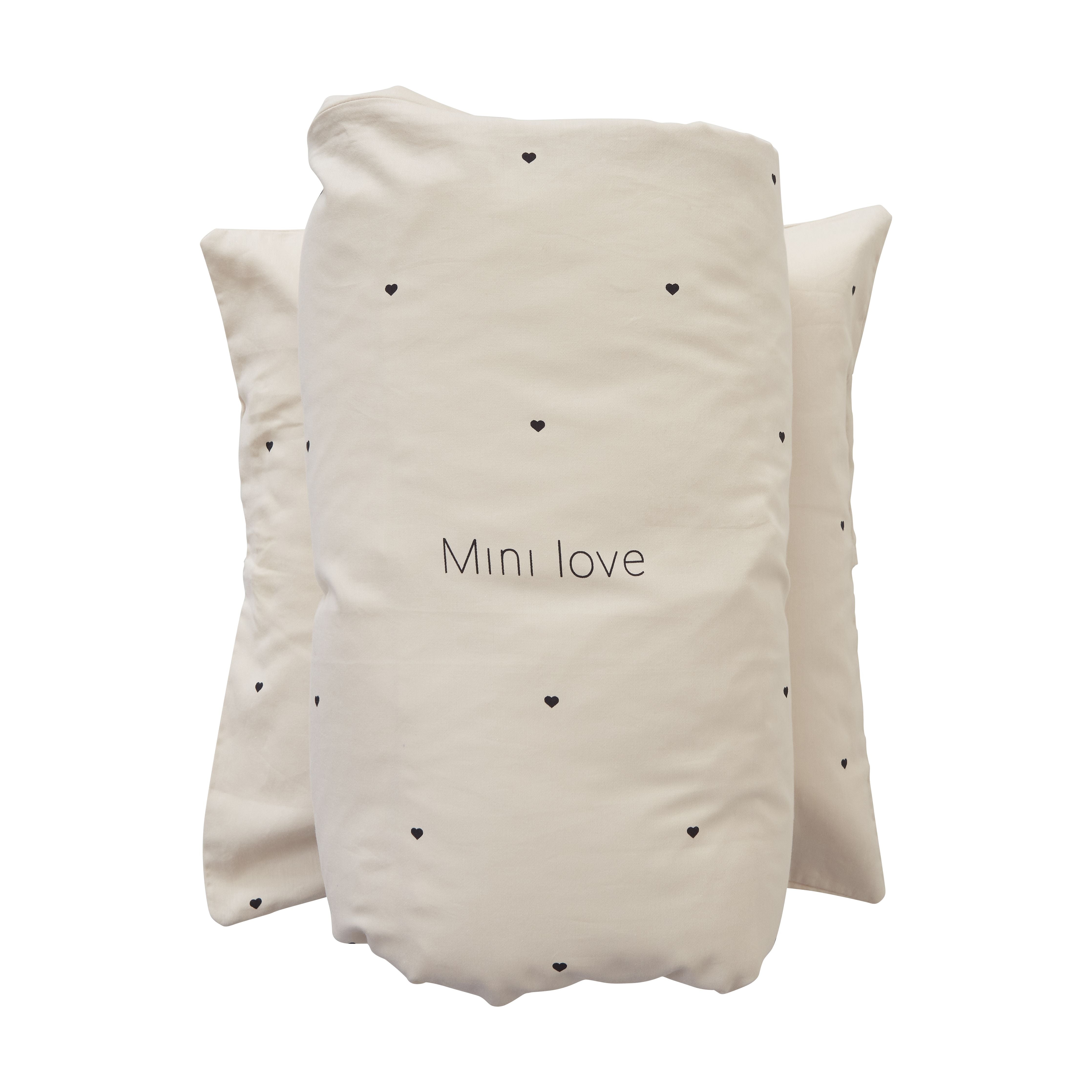 Design Letters Mini Love Baby Pillow And Duvet Covers 70x100 Cm, Beige