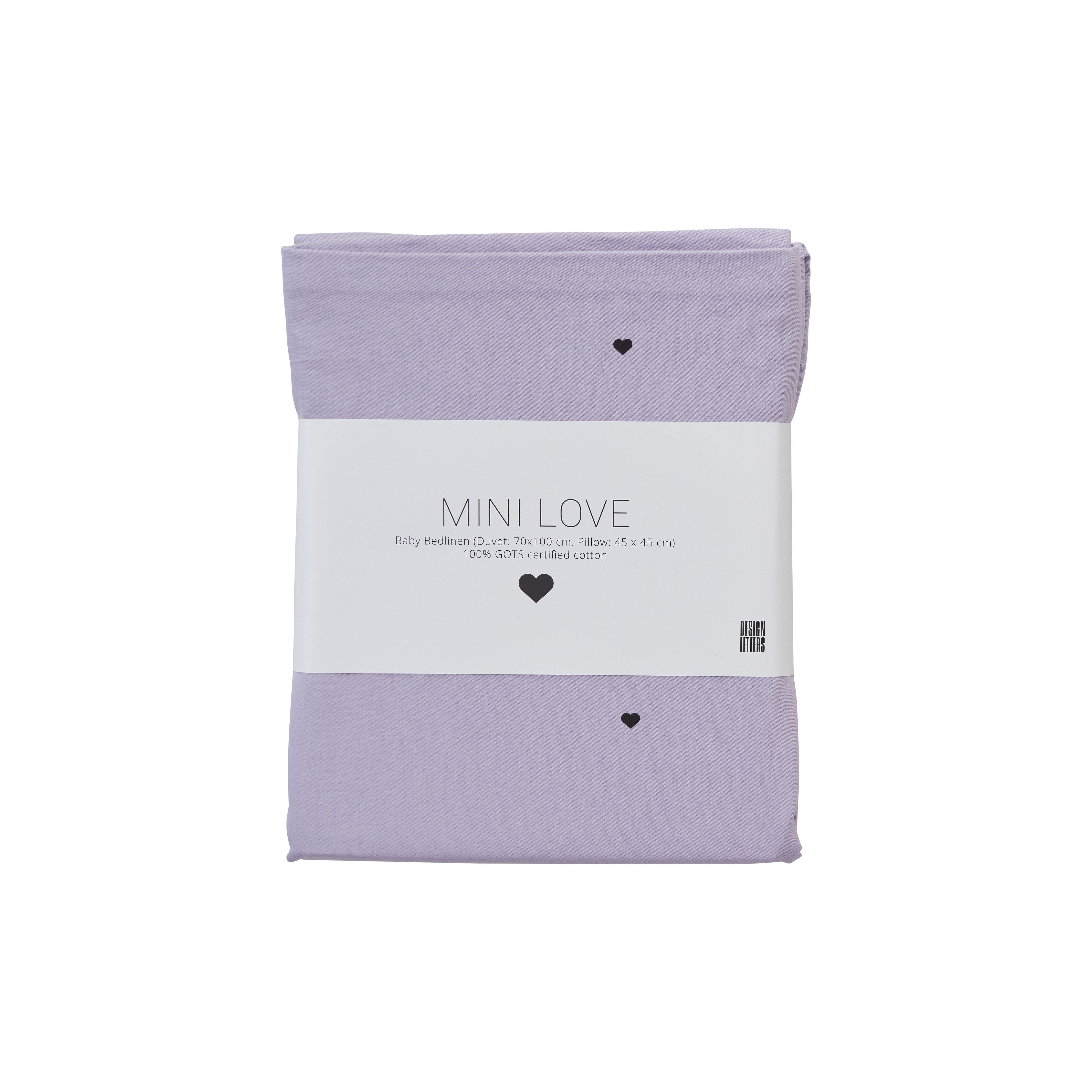 Design Letters Mini Love Baby Pillowcases a přikrývky pokrývá 70x100 cm, levandule