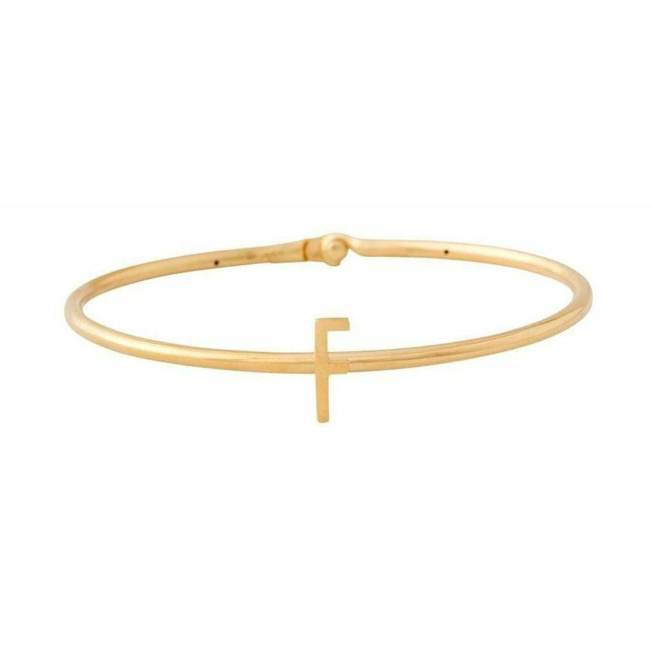 Design Letters My Bangle F Bangle, 18k Gold Ploted Silver