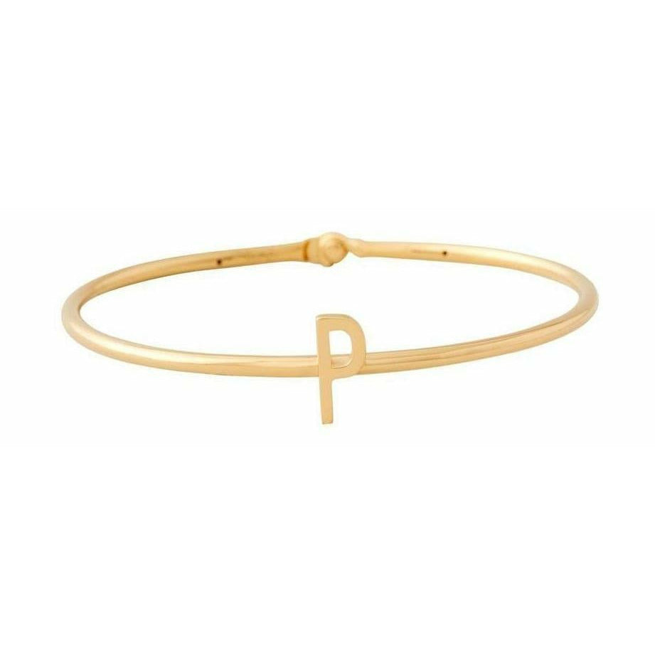 Design Letters My Bangle P Bangle, 18k Gold Ploted Silver